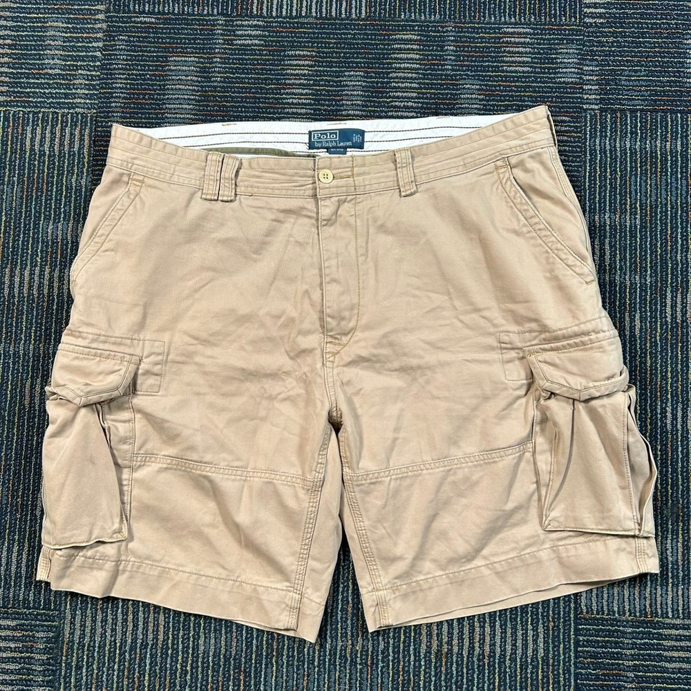 Polo Ralph Lauren Cargo Shorts 42 Tan Classic Polo Chino Khaki Cotton Twill 10"